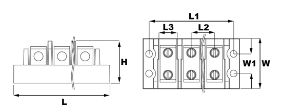 TGP-085-XXB Seria bloków zaciskowych do łączenia mocy